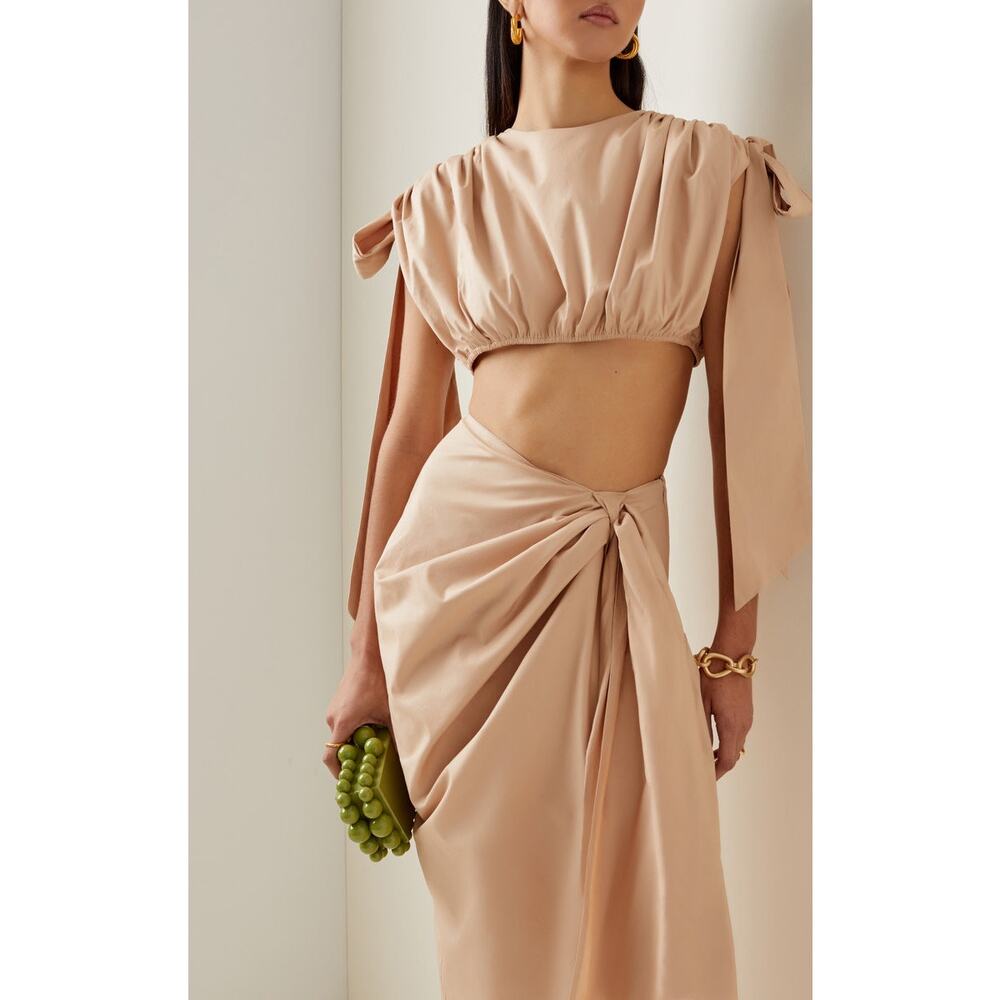 Andrea Iyamah | Halima Cotton-Blend Cropped Top
